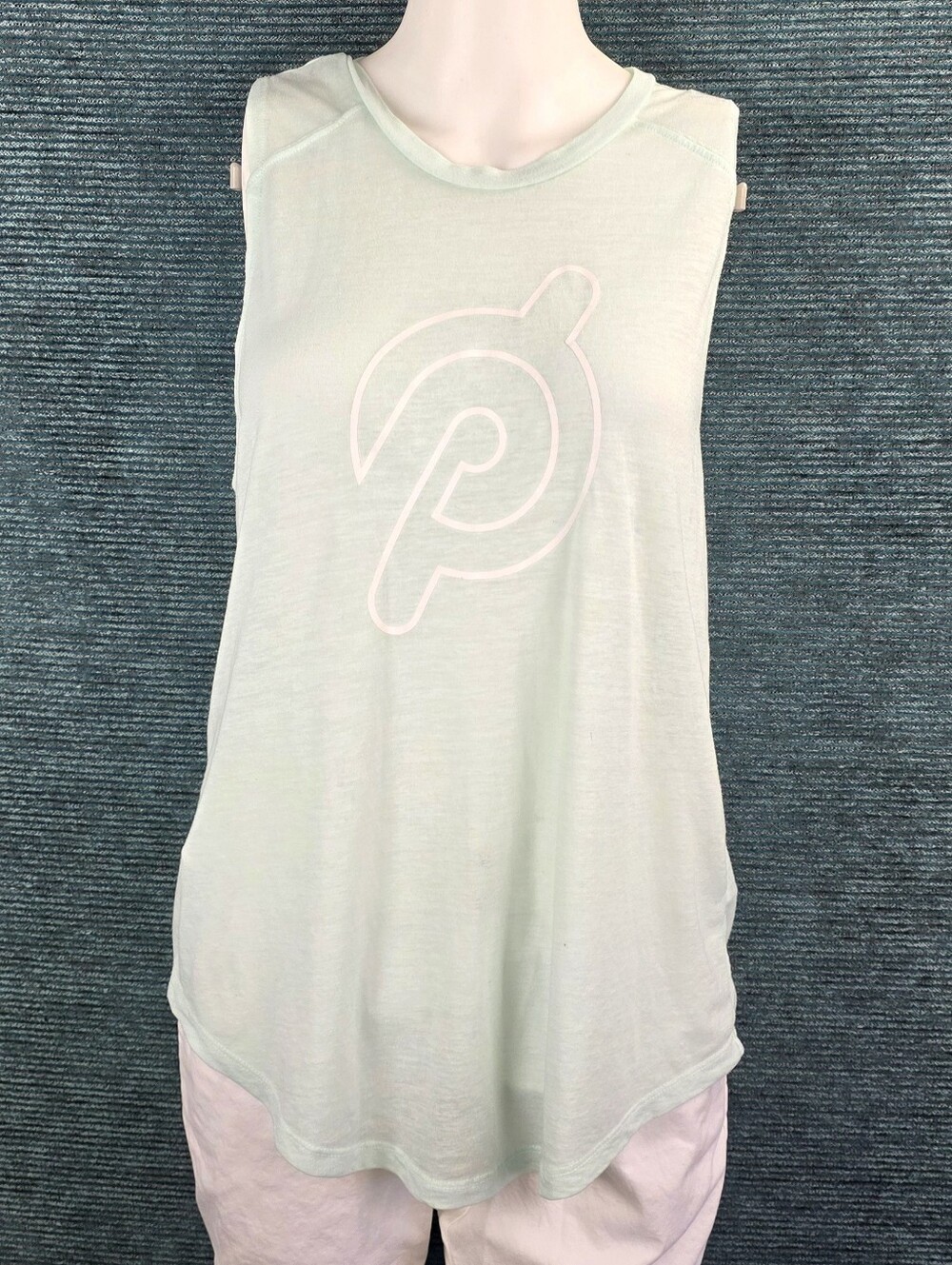 Peloton Long Ladies Muscle Tee Mint Green